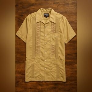 Vintage 1990s Campos Mens Guayabera Hawaiian Shirt